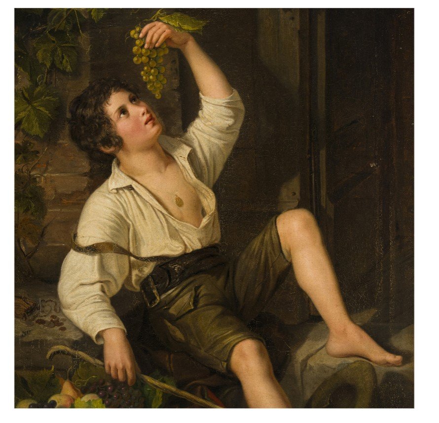 Anonimo del XIX secolo,  "Fanciullo dopo la vendemmia"-photo-3