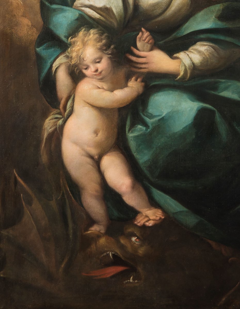 Carlo Francesco Nuvolone (Milano, 1609 - 1662)  "Madonna con il Bambino"-photo-1