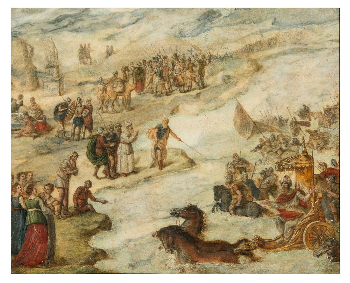 Antonio Tempesta (cerchia), "Mosè separa le acque del Mar Rosso"-photo-2