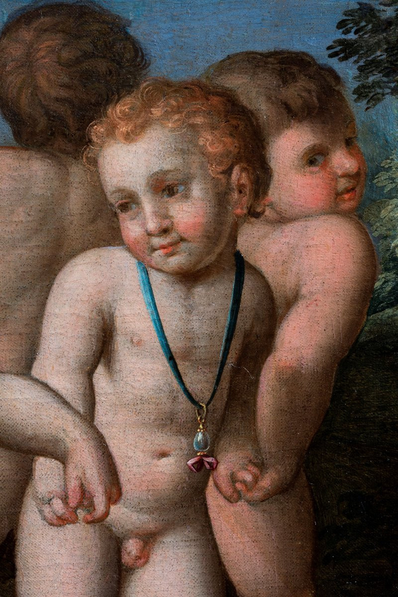 Anonimo del XVI secolo, a) Girotondo di fanciulli b) Danza di fanciulli sotto una corona-photo-3