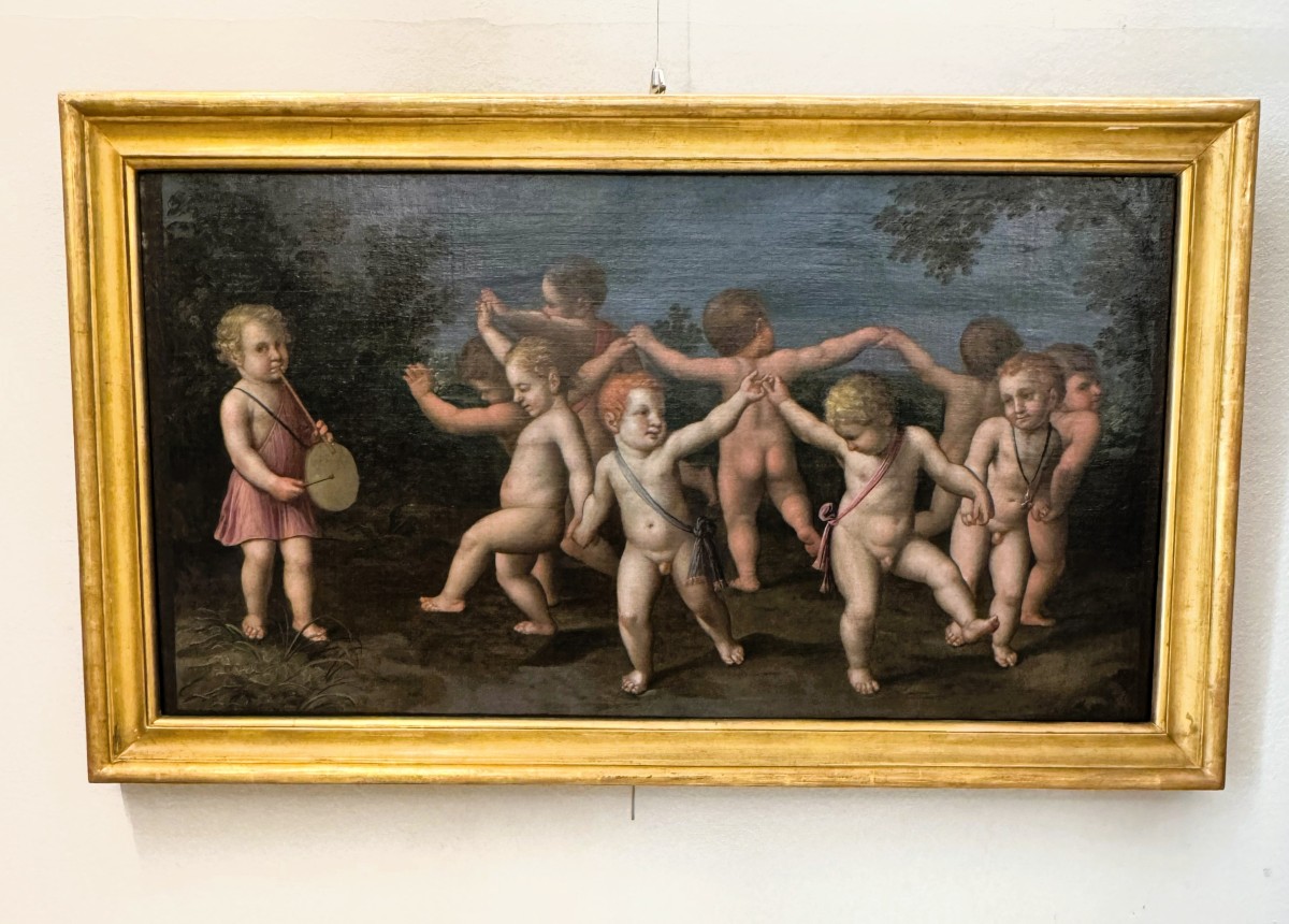 Anonimo del XVI secolo, a) Girotondo di fanciulli b) Danza di fanciulli sotto una corona