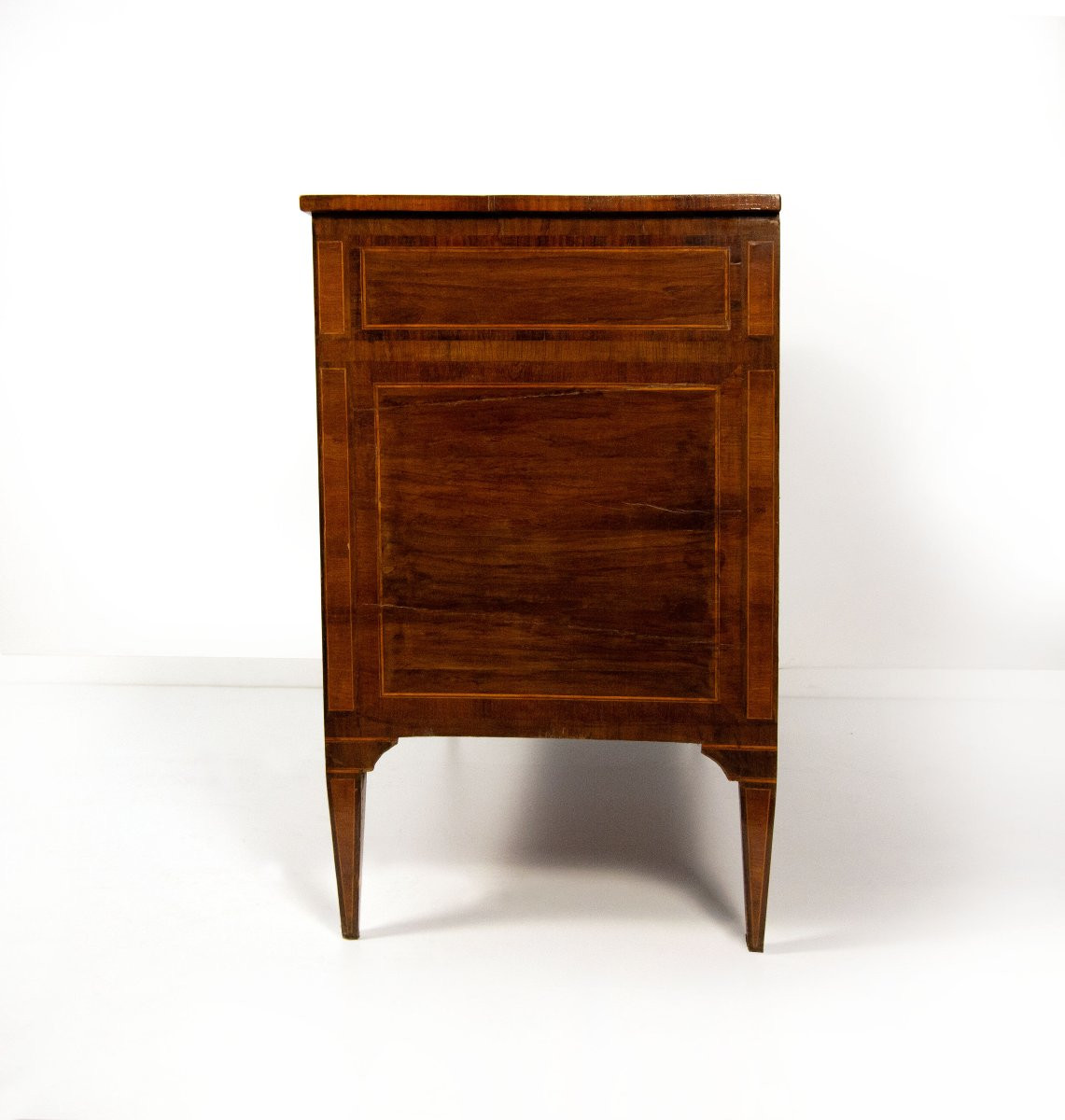 Cassettone lastronato in palissandro e legni diversi, fine XVIII inizio XIX secolo-photo-3