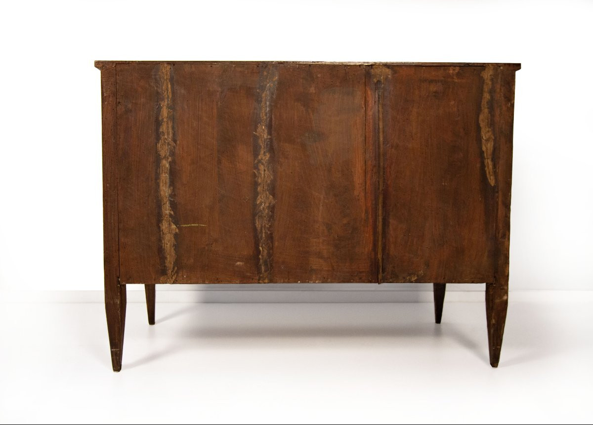 Cassettone lastronato in palissandro e legni diversi, fine XVIII inizio XIX secolo-photo-4