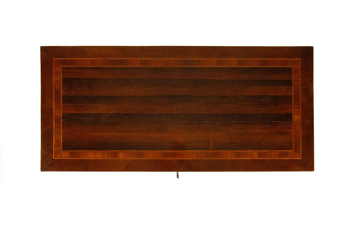 Cassettone lastronato in palissandro e legni diversi, fine XVIII inizio XIX secolo-photo-1