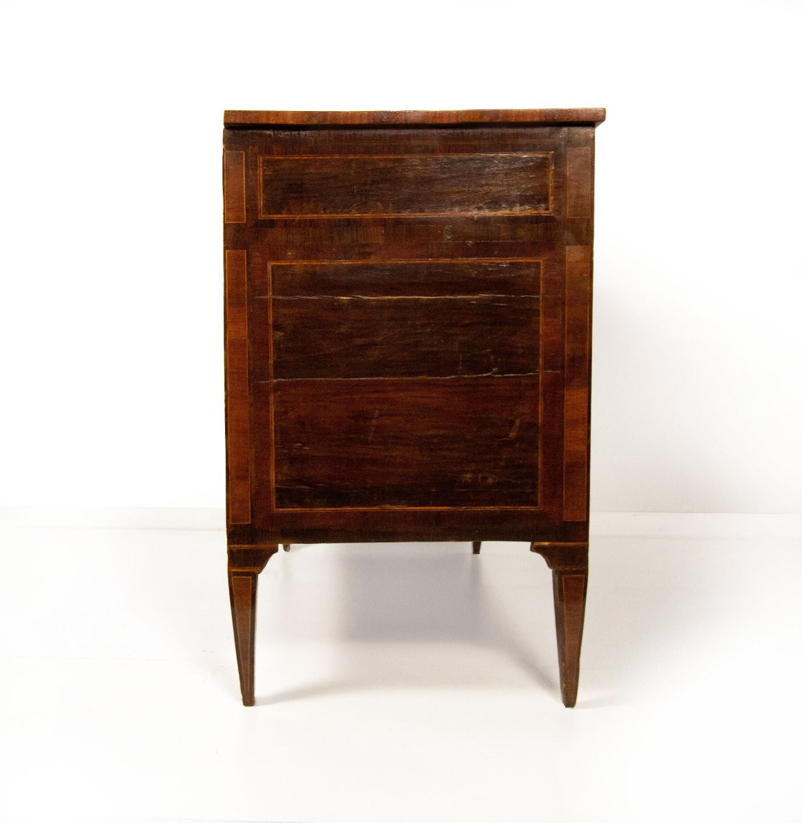 Cassettone lastronato in palissandro e legni diversi, fine XVIII inizio XIX secolo-photo-2