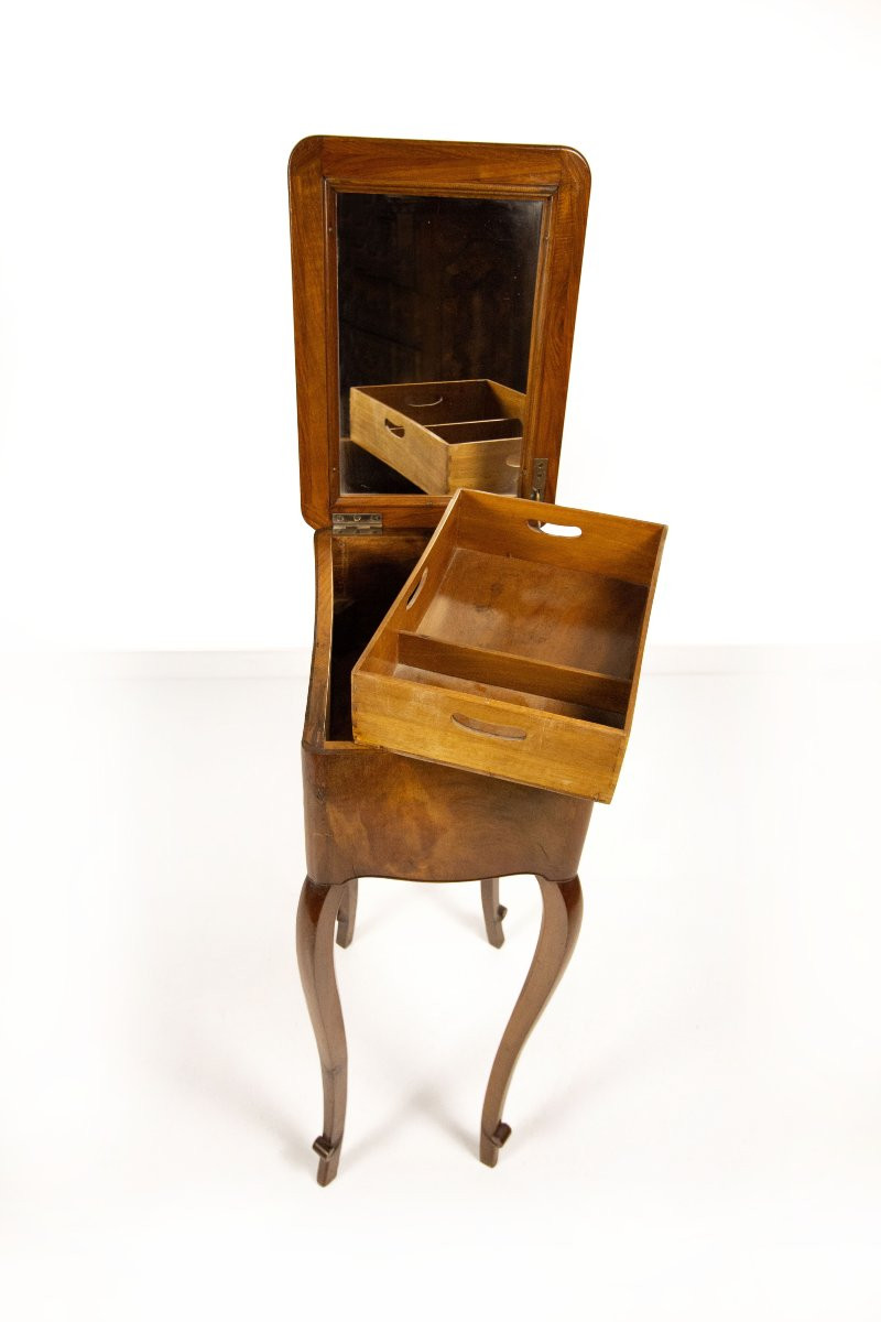 Piccola toilette lastronata in noce, fine XIX secolo-photo-5