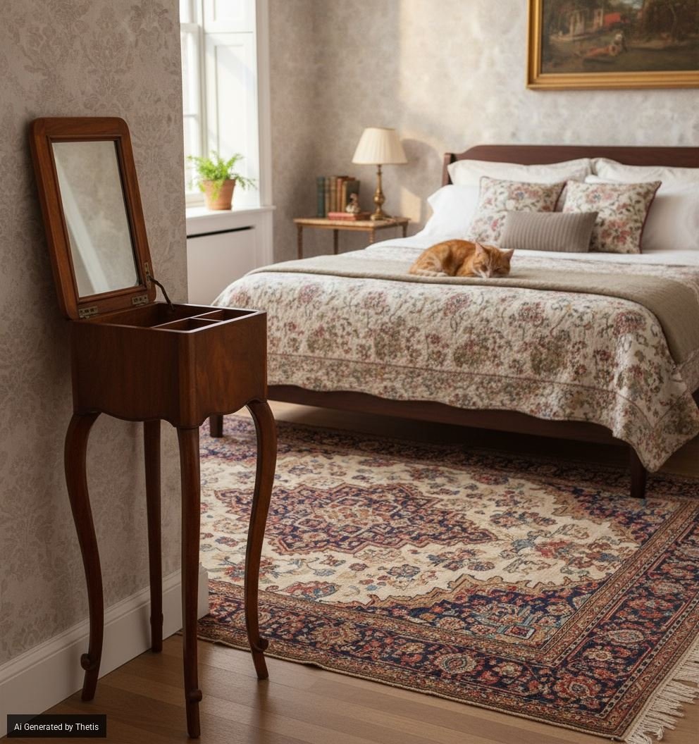 Piccola toilette lastronata in noce, fine XIX secolo-photo-7