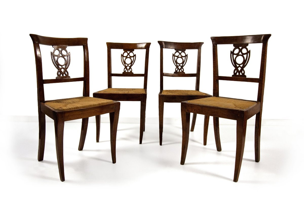 Quattro sedie in noce, Veneto, prima metà del XIX secolo-photo-4