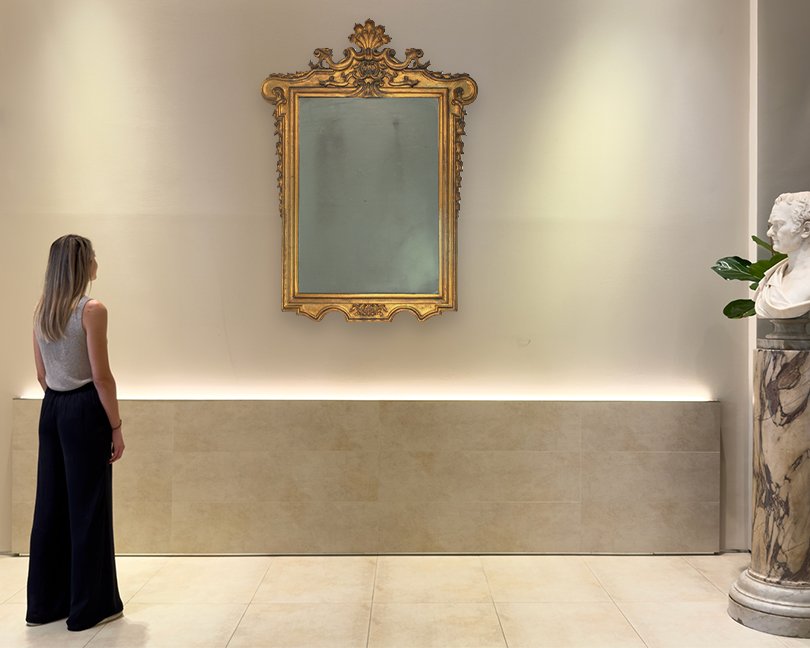 Specchiera in legno scolpito e dorato, XIX secolo-photo-3