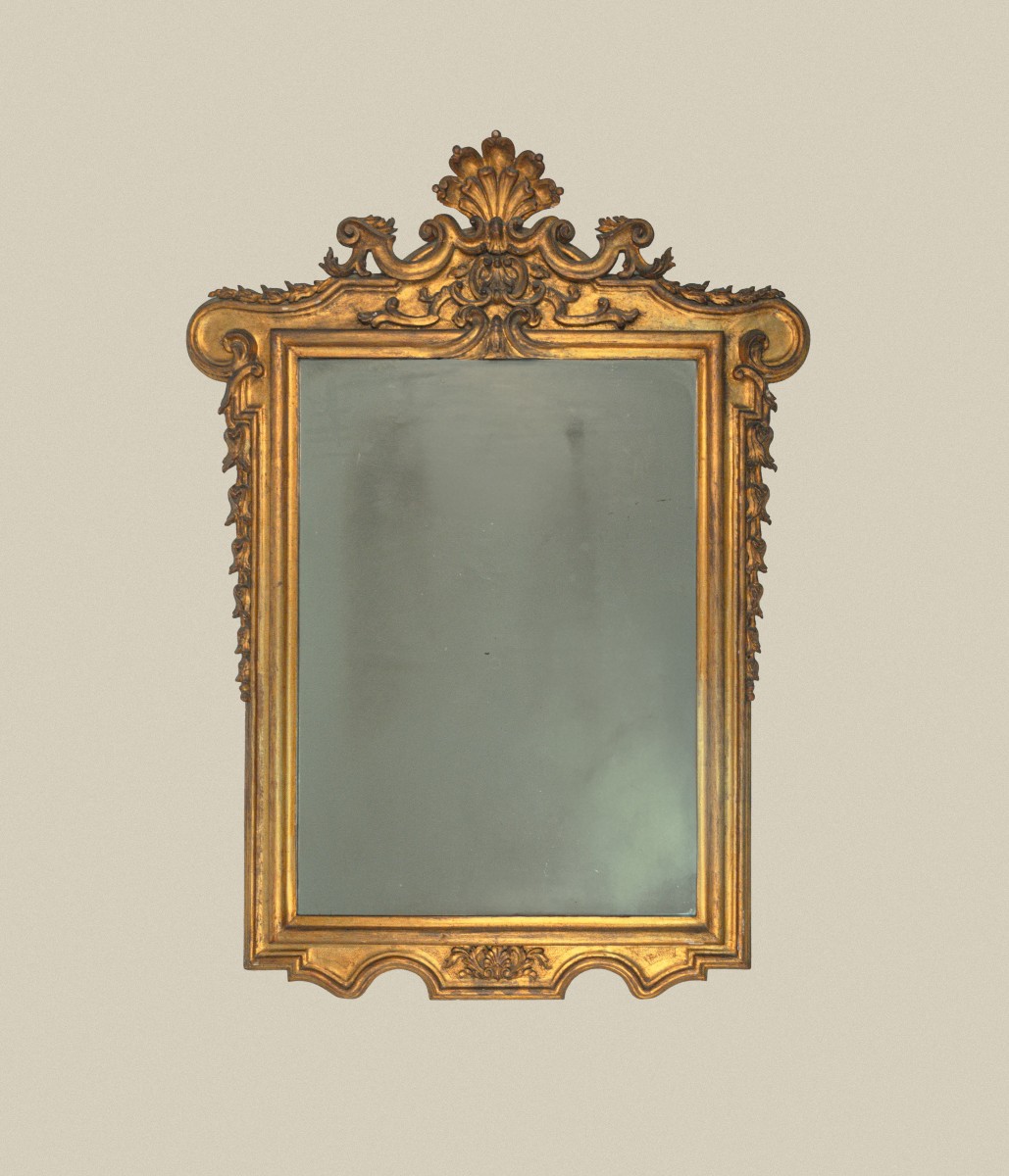 Specchiera in legno scolpito e dorato, XIX secolo