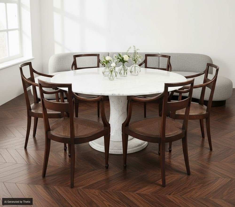 Set di otto poltrone in noce, Veneto, fine del  XVIII secolo-photo-1