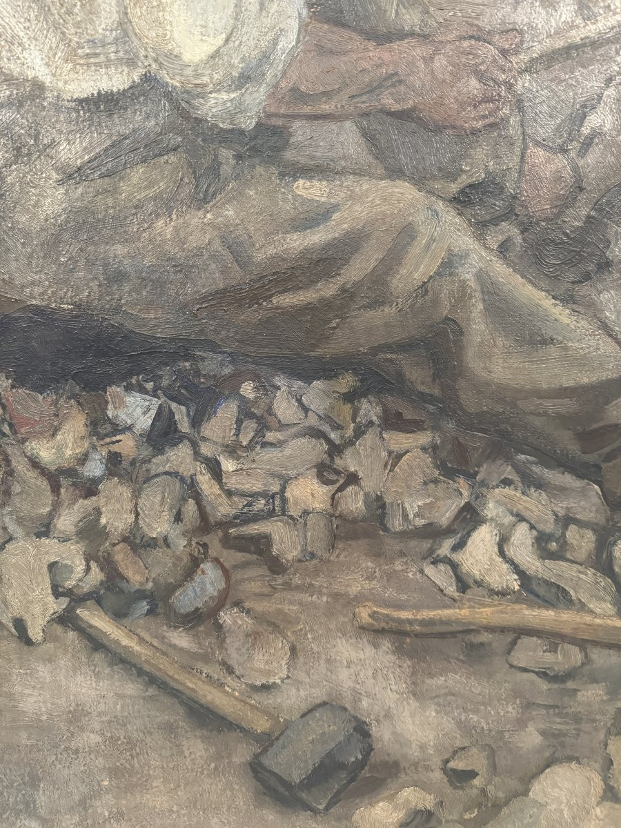 Vittorio Nomellini (Genova 1901 - Firenze 1965) "Operai"-photo-2