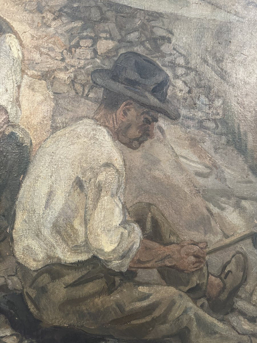 Vittorio Nomellini (Genova 1901 - Firenze 1965) "Operai"-photo-3