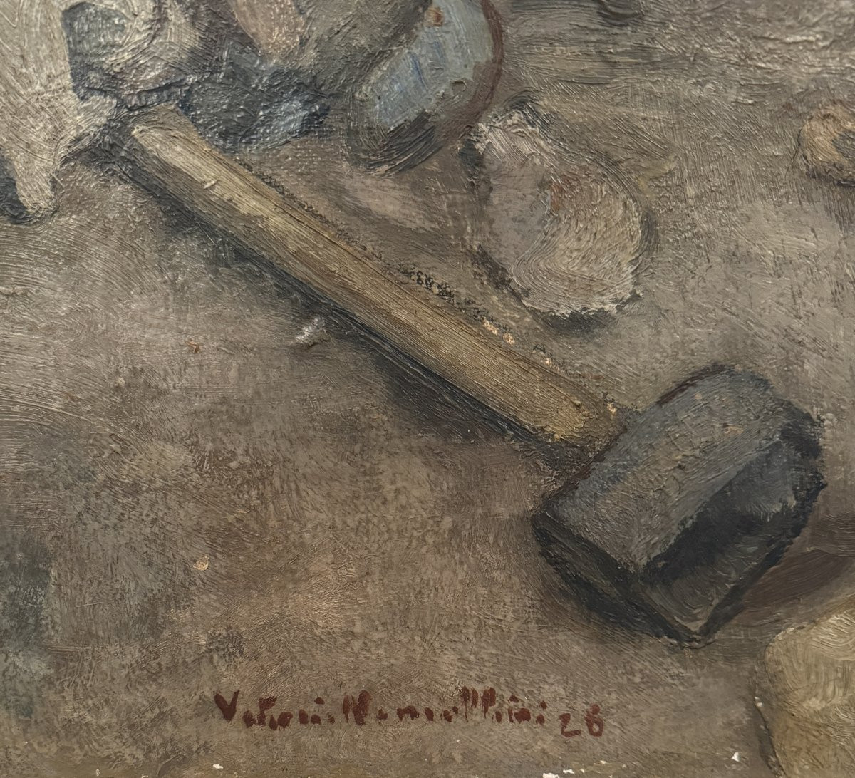 Vittorio Nomellini (Genova 1901 - Firenze 1965) "Operai"-photo-4