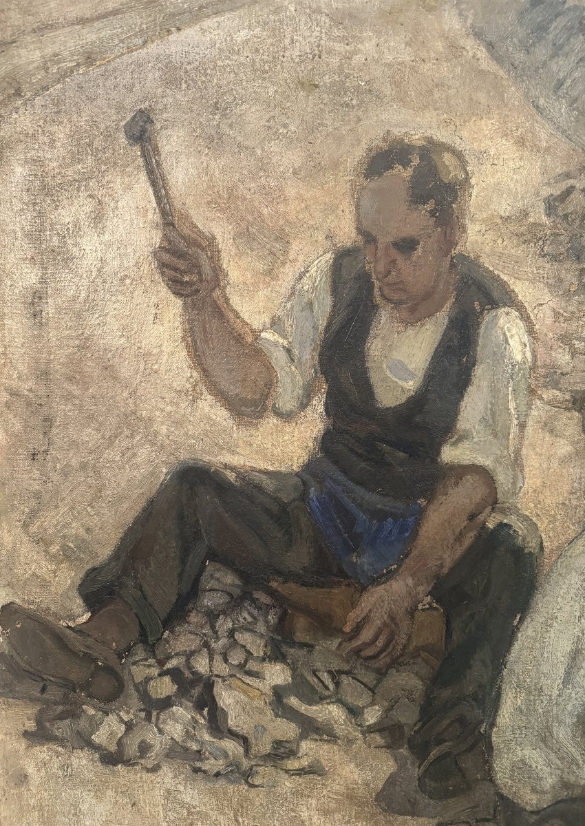 Vittorio Nomellini (Genova 1901 - Firenze 1965) "Operai"-photo-2