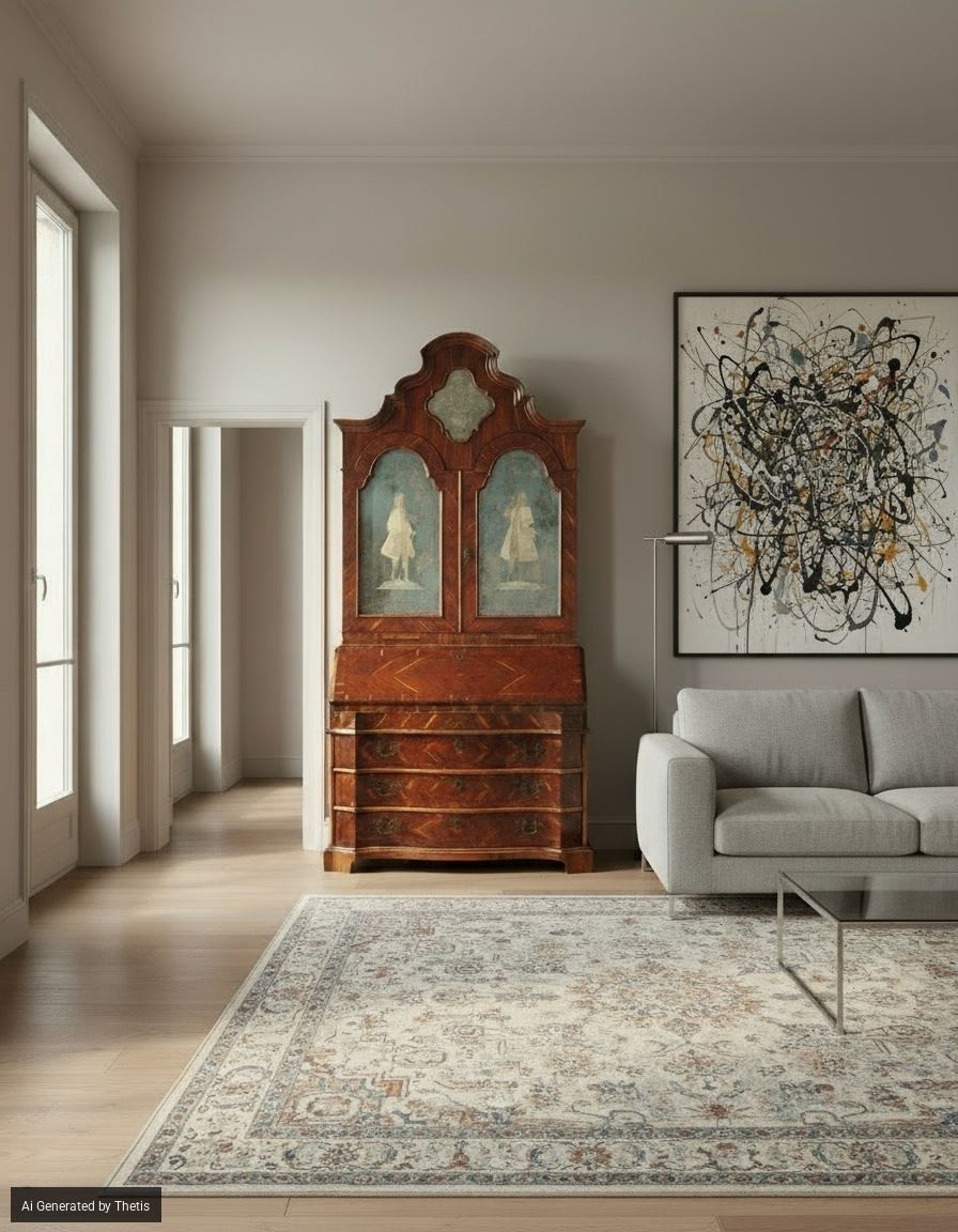 Cassettone a ribalta con alzata lastronato in carrubo, Veneto XVIII secolo-photo-8