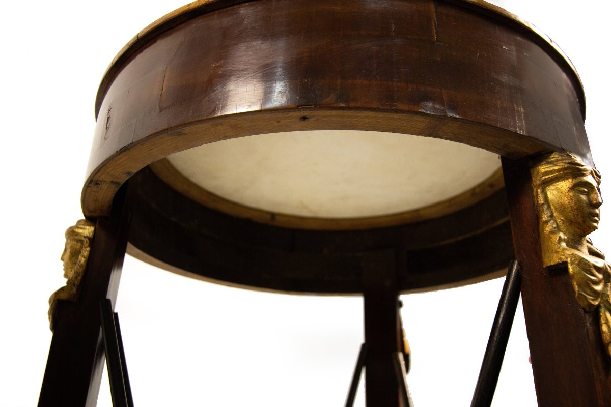 Coppia di gueridon in mogano, di gusto Impero, inizio XX secolo-photo-3