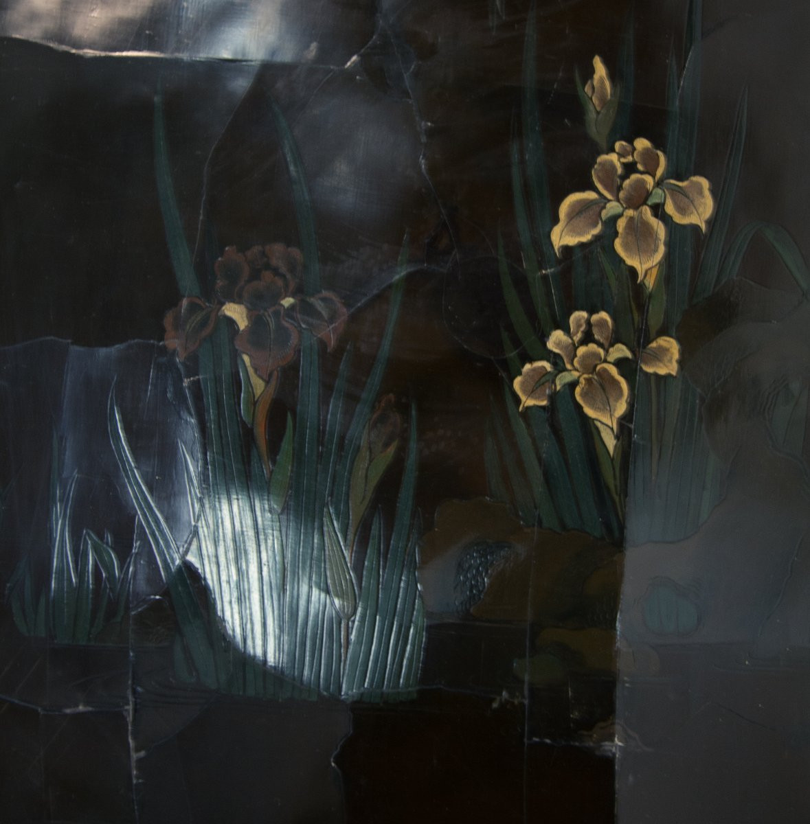 Tavolino da salotto in bronzo dorato e legno laccato, XX secolo-photo-3