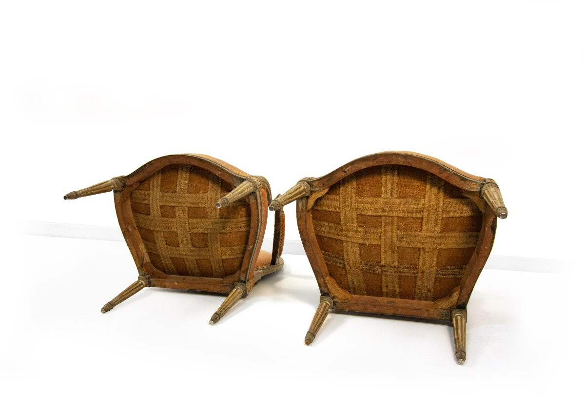 Coppia di poltrone in legno laccato, Georges Jacob, Parigi, fine del XVIII secolo-photo-2