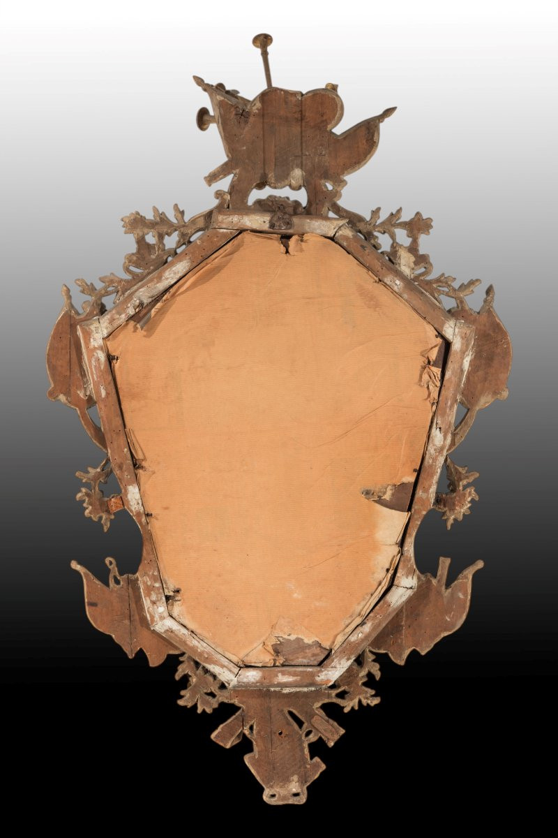 Coppia di appliques in legno scolpito intagliato e dorato, Venezia, metà del XVIII secolo-photo-2