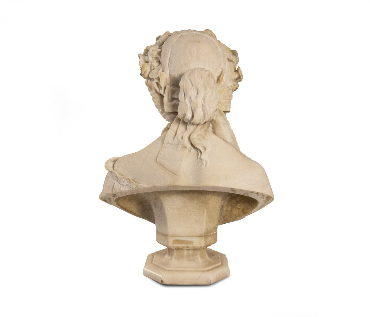 Francesco Romano (Milano, 1833 - 1875)  "Giovinetta con corona di fiori"-photo-4