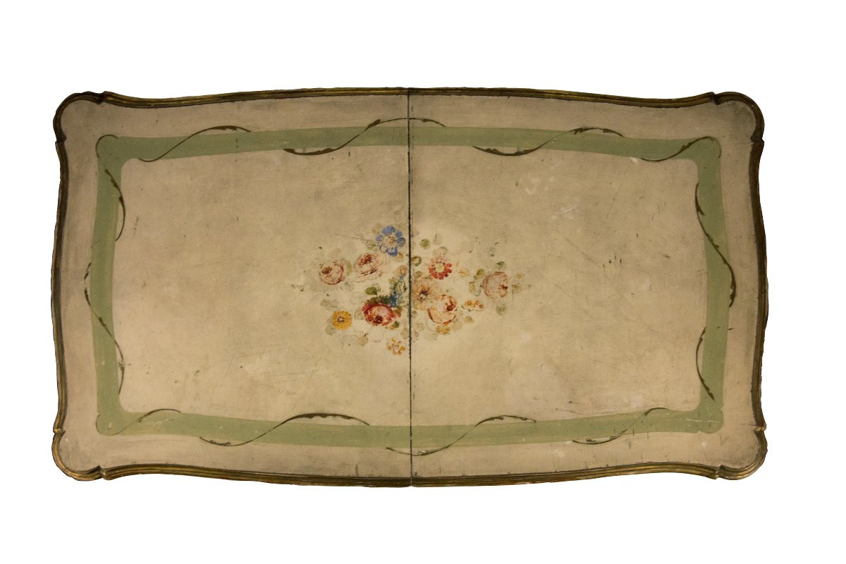 Tavolo in legno scolpito, dorato e laccato , Lombardia XIX secolo,-photo-8