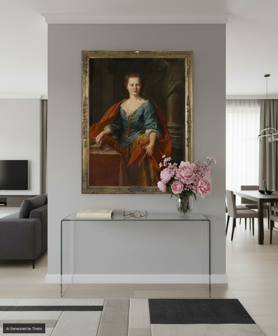 Anonimo del XVIII secolo Ritratto di Eleonora Cambiaghi moglie di Ferdinando Orsi con mantello-photo-1