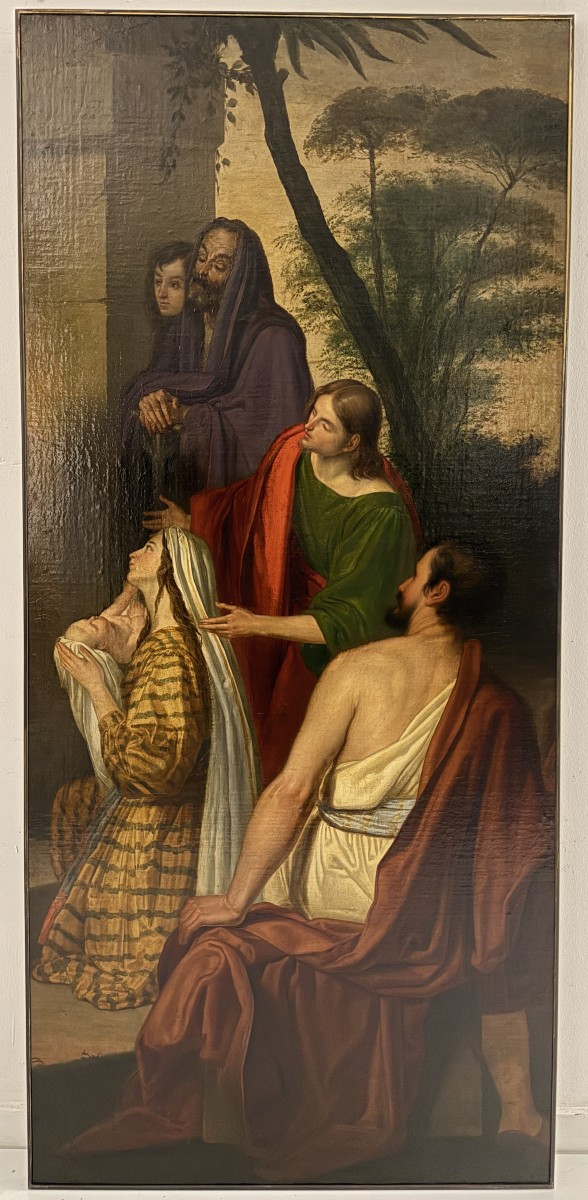 Anonimo del XIX secolo  a) b) "Scena biblica",