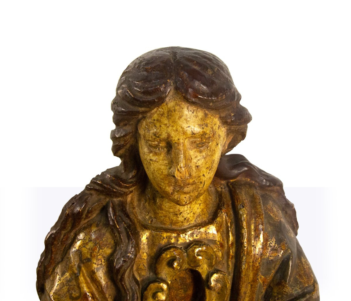 Scultura reliquiario in legno scolpito laccato e dorato, XVII secolo-photo-3