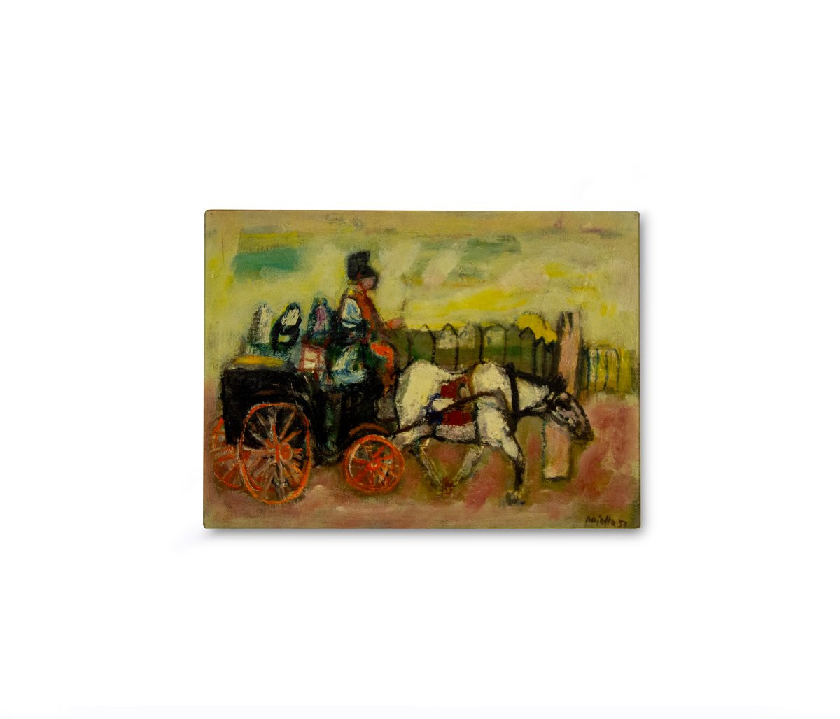 Guido Pajetta (Monza, 1898 - Milano, 1987)  "Il carretto", 1957-photo-2