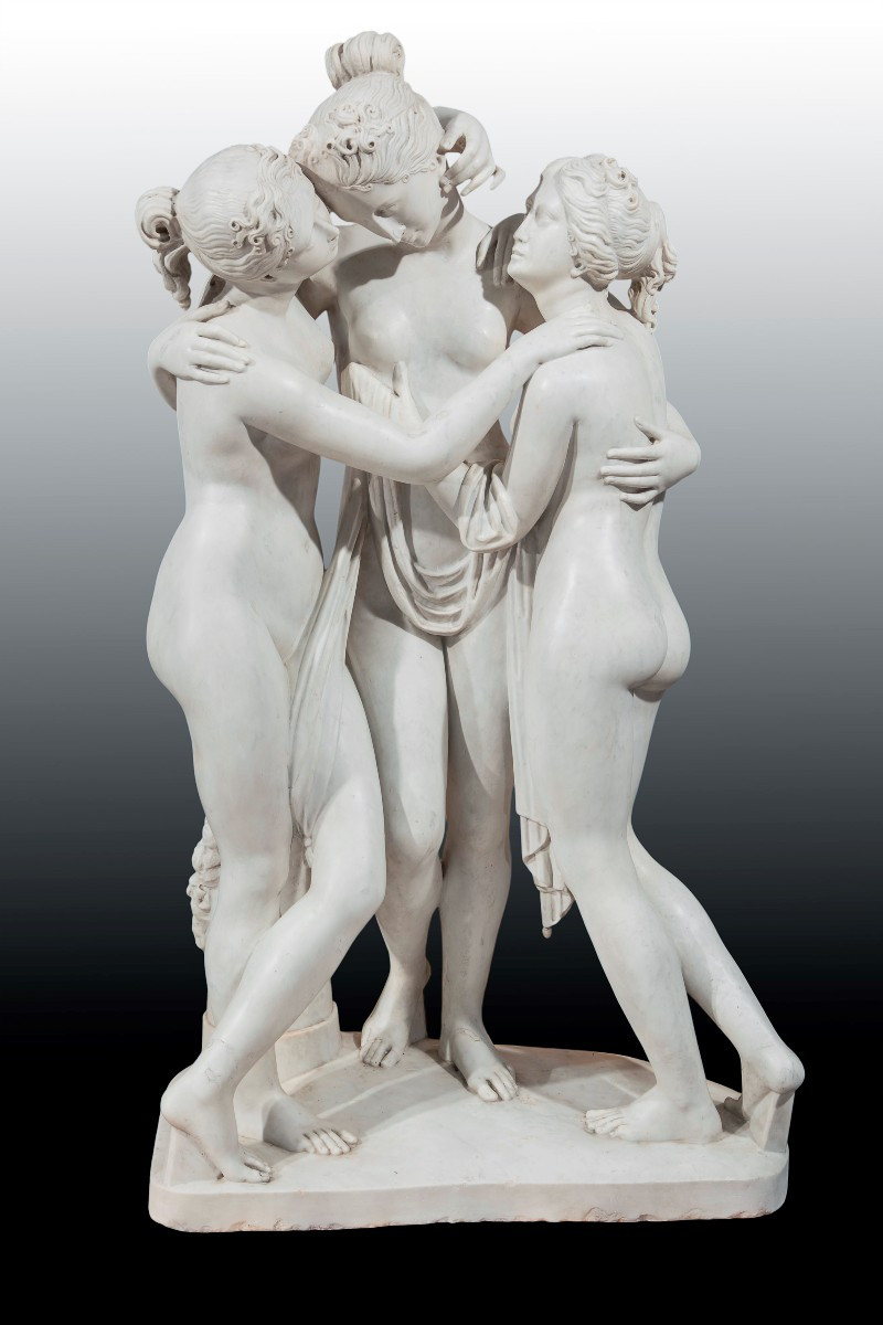 Scultore italiano della fine del XIX secolo Le tre Grazie (da Antonio Canova)