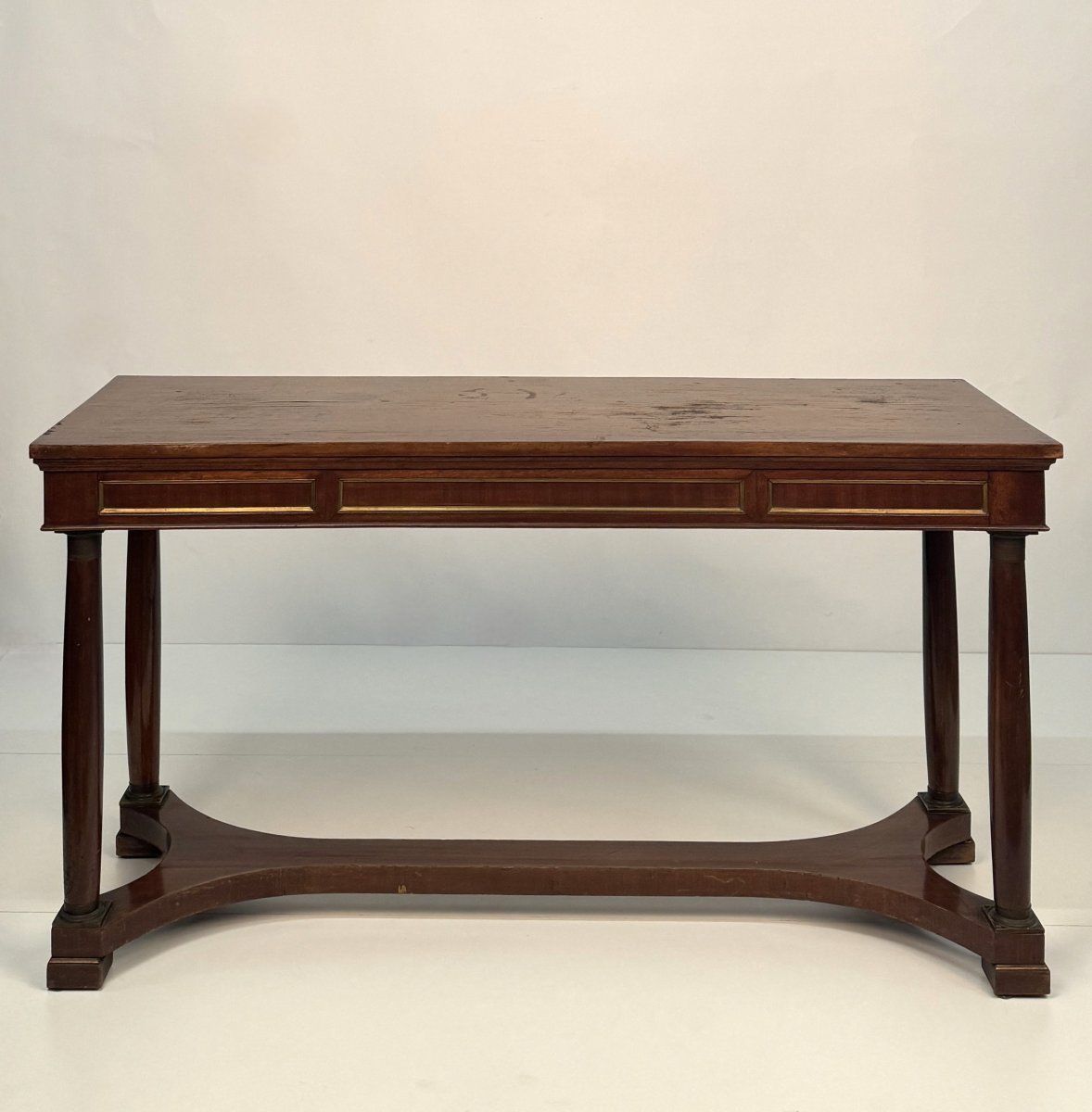 Scrivania da centro in mogano, XX secolo-photo-2
