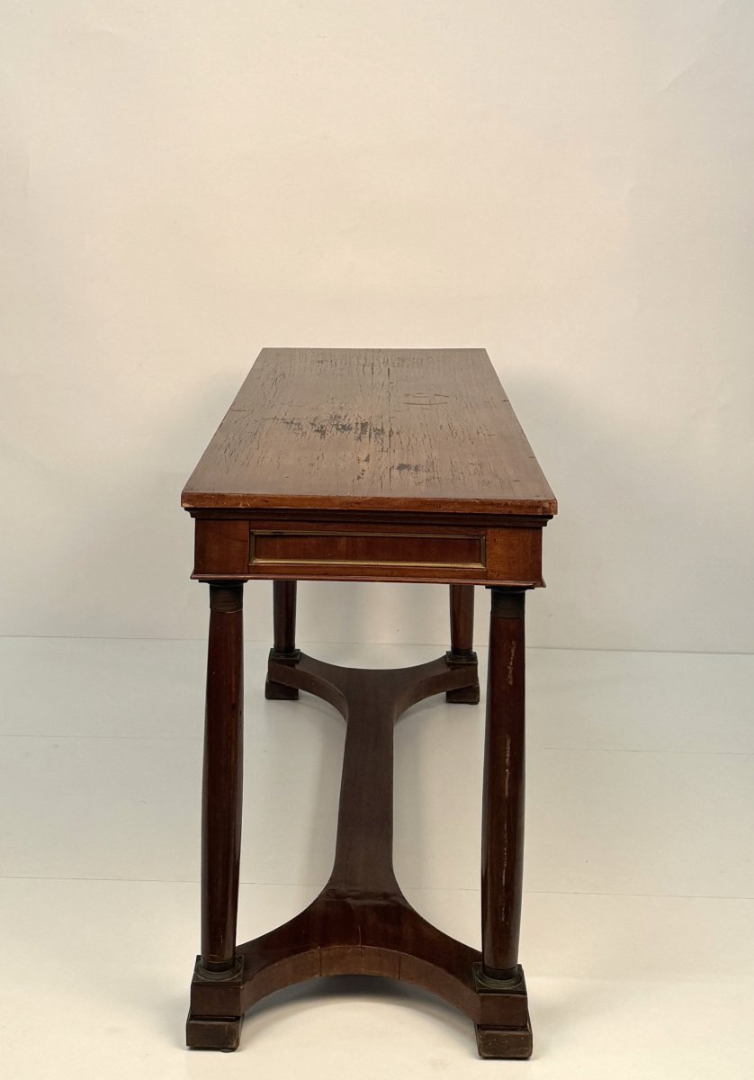 Scrivania da centro in mogano, XX secolo-photo-3