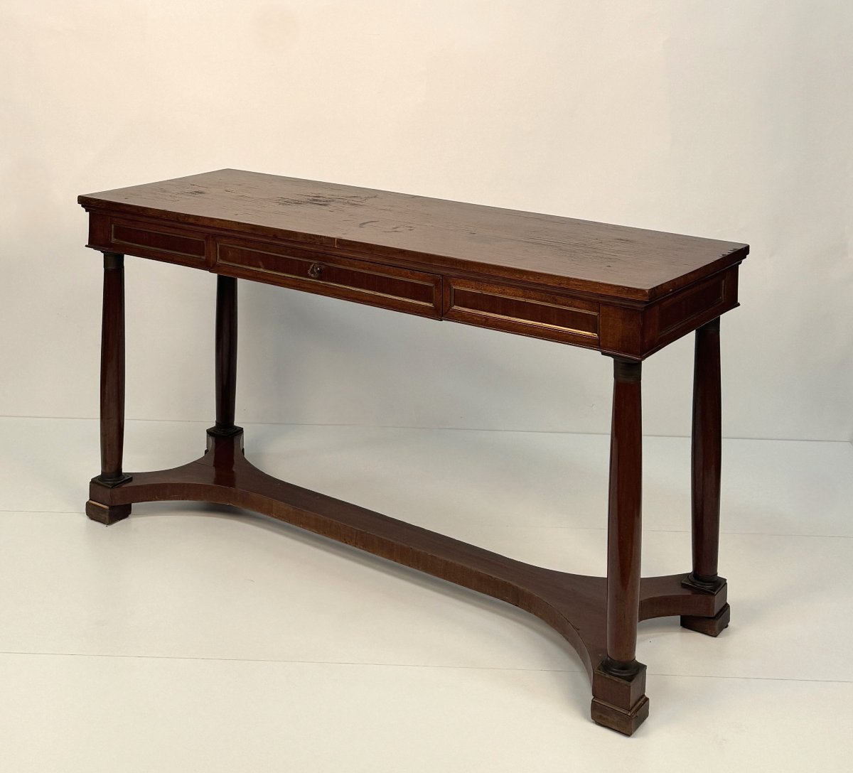 Scrivania da centro in mogano, XX secolo-photo-1