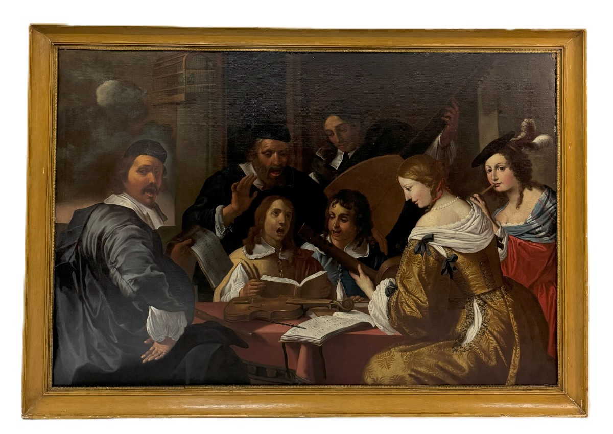 Anonimo del XVII secolo,  "Il concerto", (copia da Hermans's van Bijler)