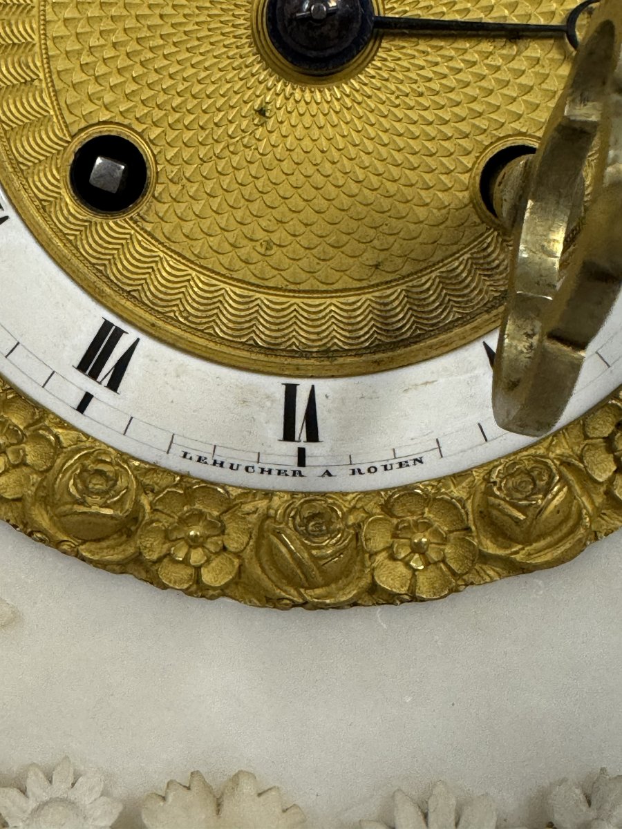 Orologio da tavolo in alabastro, prima meta del XIX secolo, Francia-photo-2