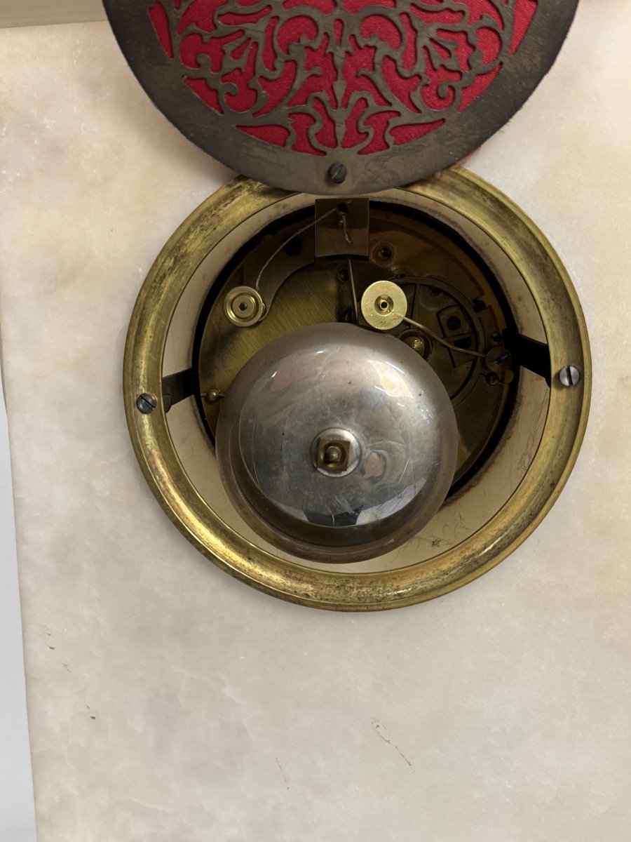 Orologio da tavolo in alabastro, prima meta del XIX secolo, Francia-photo-3