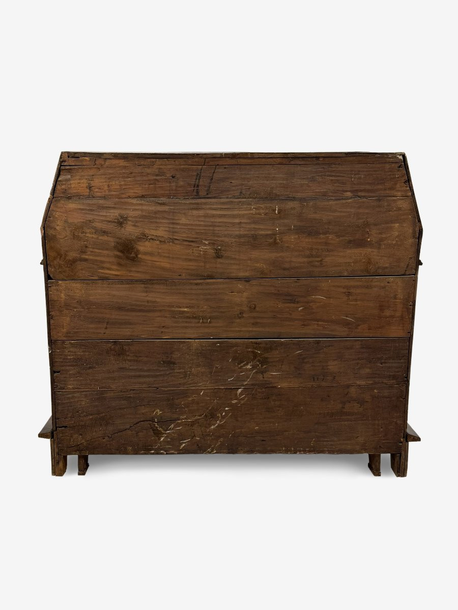 Cassettone a ribalta lastronato in radica di noce, Modena, metà del XVIII secolo-photo-1