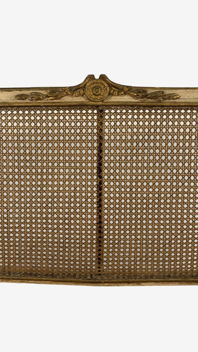 Divano in legno laccato e dorato, fine del XVIII secolo-photo-1