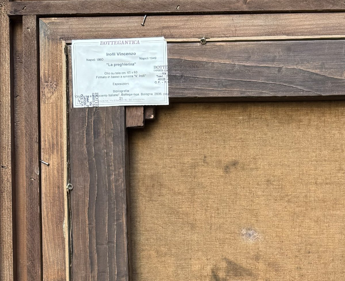 Vincenzo Irolli (Napoli, 1860, Napoli 1949) La preghierina-photo-3