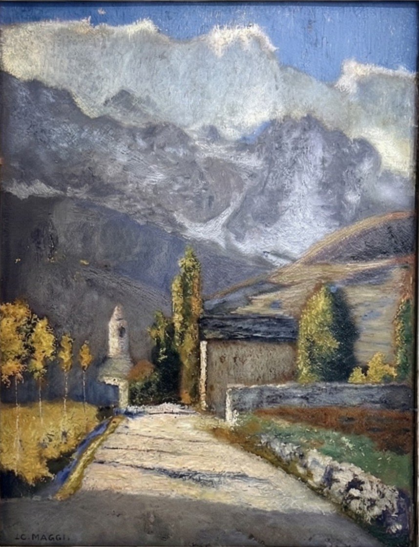 Cesare Maggi (Roma 1881 - Torino 1961) Strada di montagna-photo-2