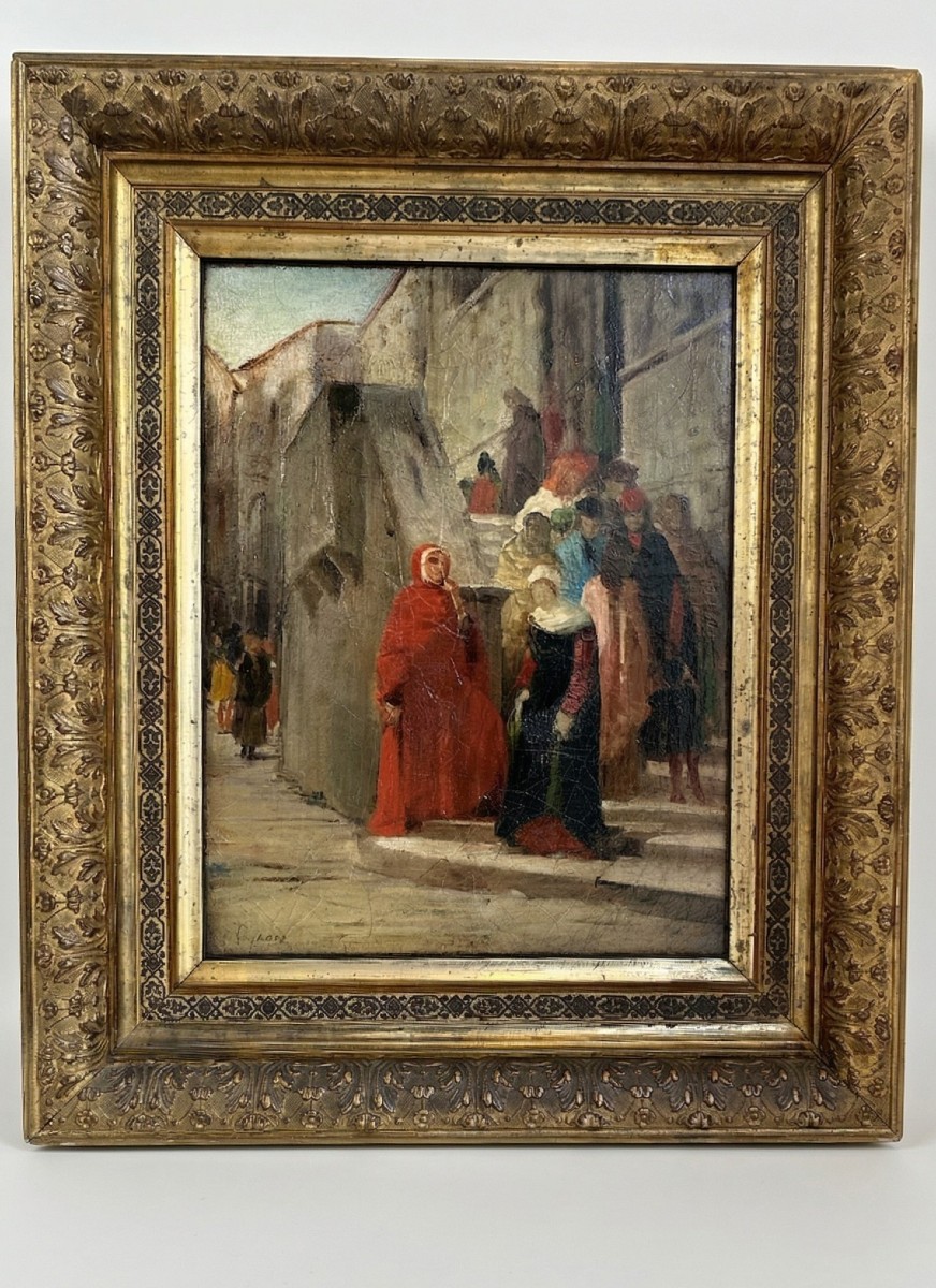Eleuterio Pagliano (Casale Monferrato, 1826 - Milano, 1903) Dante incontra Beatrice,
