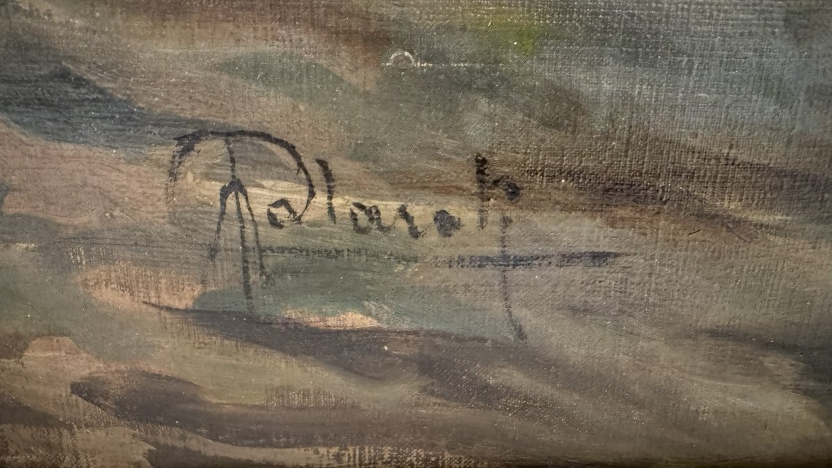 Adolfo Molaroli (1862 - ?)  Veduta di lago-photo-2