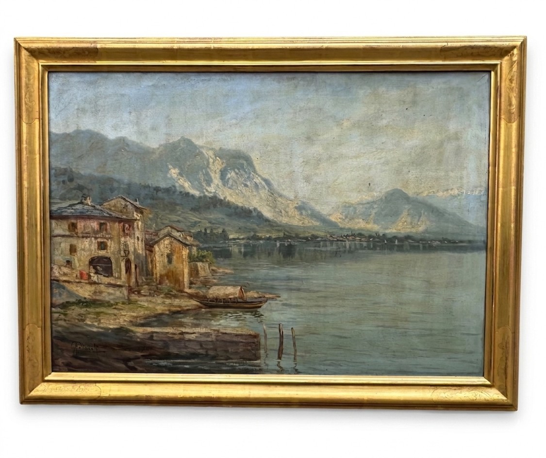 Adolfo Molaroli (1862 - ?)  Veduta di lago