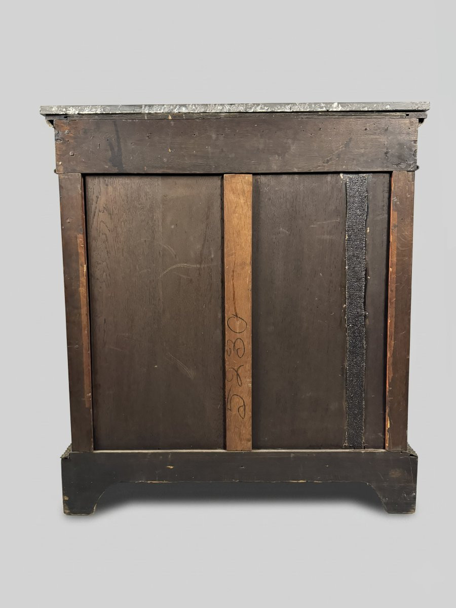 Credenza intarsiata in tartaruga e ottone alla boulle e legno ebanizzato, fine del XIX secolo-photo-2