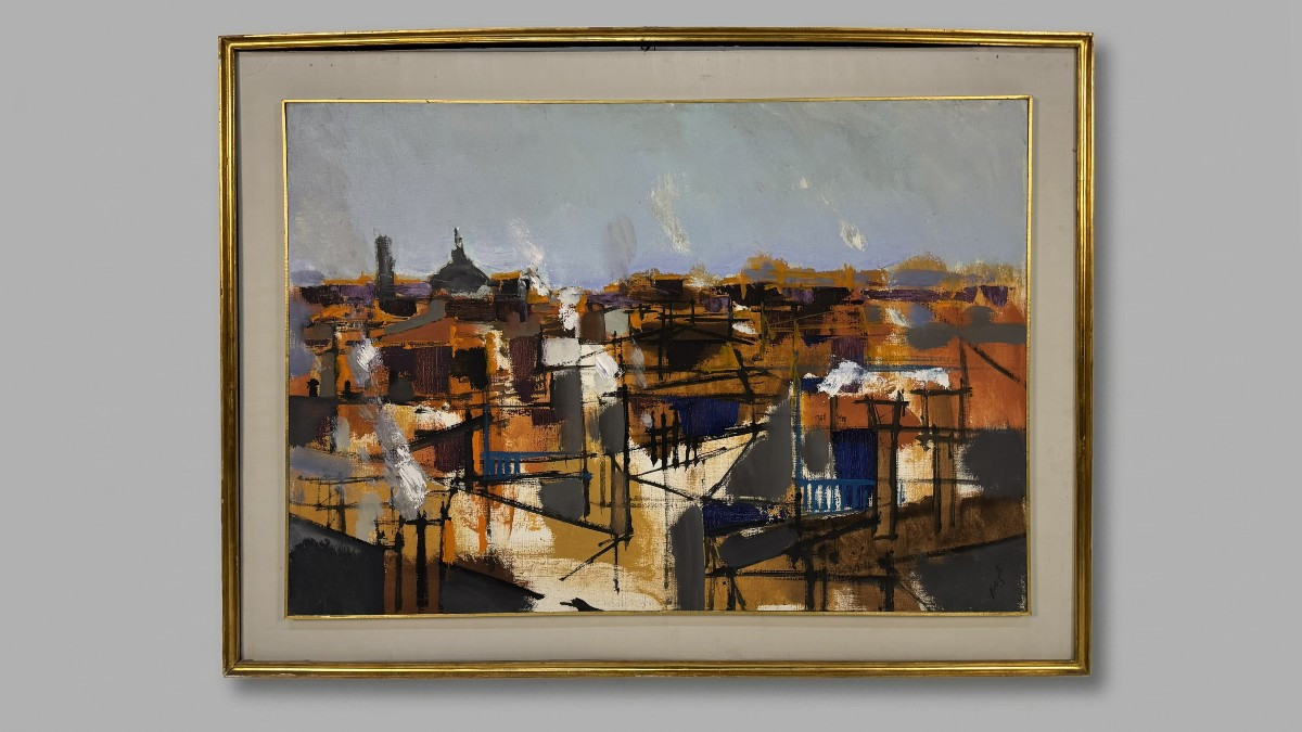 Renato Borsato (1927 - 2013) Tetti di città,1958
