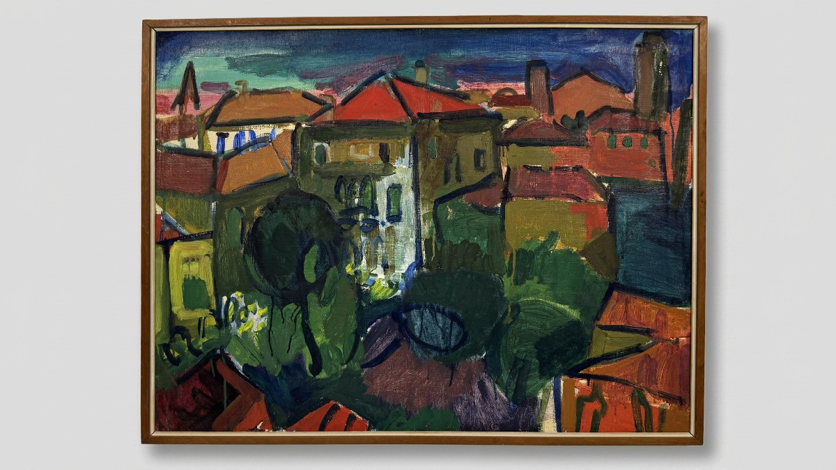 Pittore del XX secolo,  Veduta di paese,