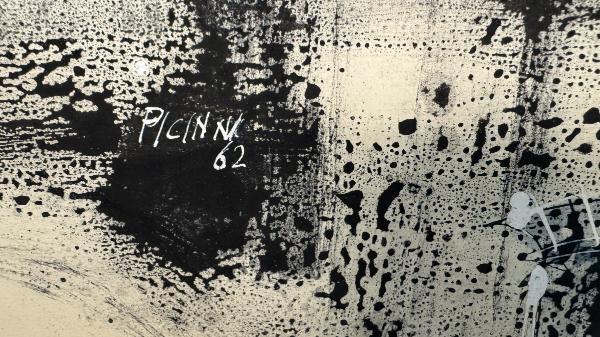 Picinni Gennaro, Bari 1933 – Bari 2022 Natura morta con bottiglia e candela, 1962-photo-3