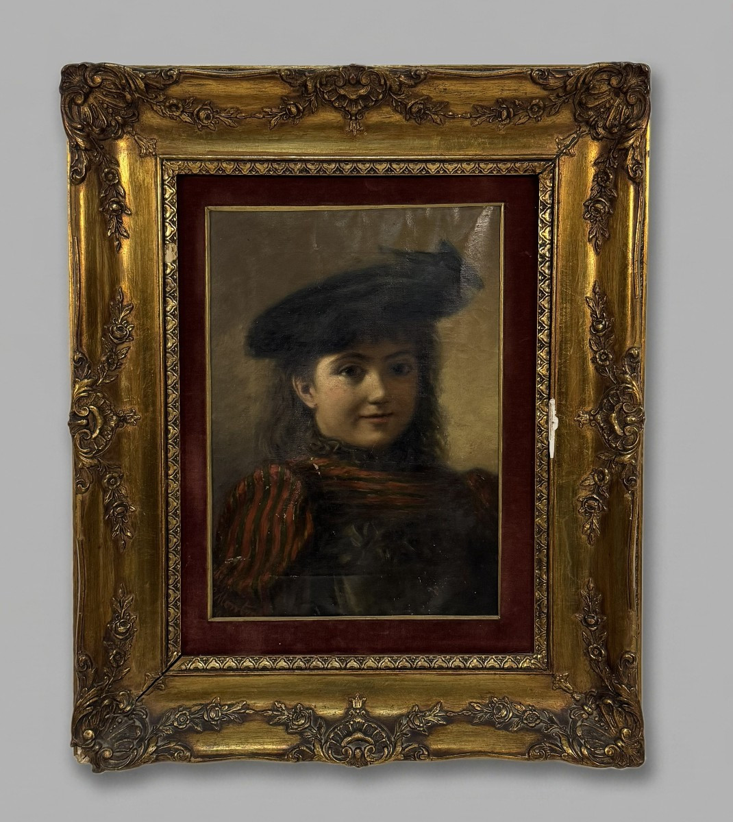 Anonimo del XIX secolo Ritratto di bambina con cappello, 1895