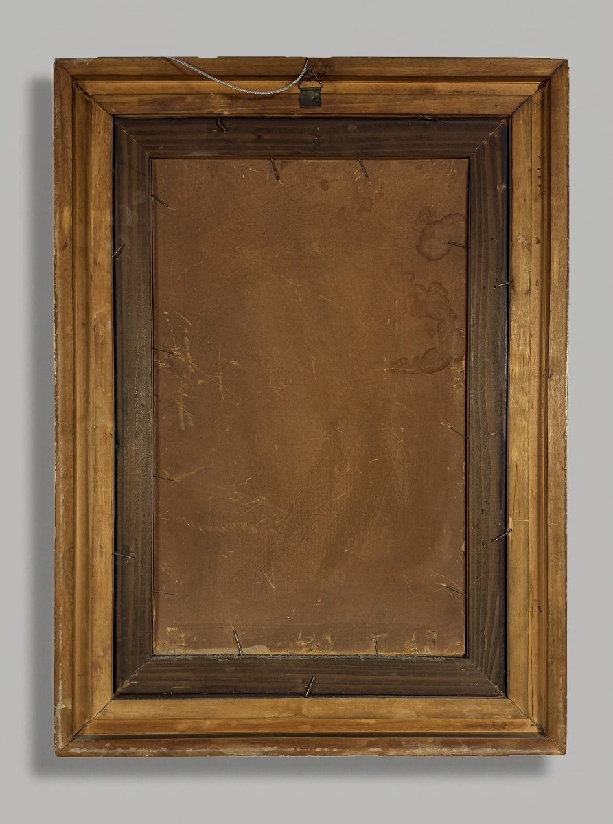 Antonio Oberto (Baselica Bologna 1872 - Pavia 1954) Scorcio di paese con contadina-photo-3